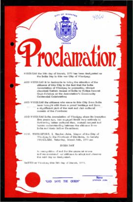 Proclamation - India Day