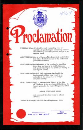 Proclamation - Minor Football Week