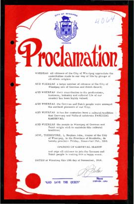 Proclamation - Opening of Karneval Season