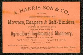 A. Harris, Son & Co., Limited business card