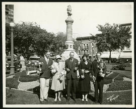 Winners of a municipal golf competition outside of City Hall